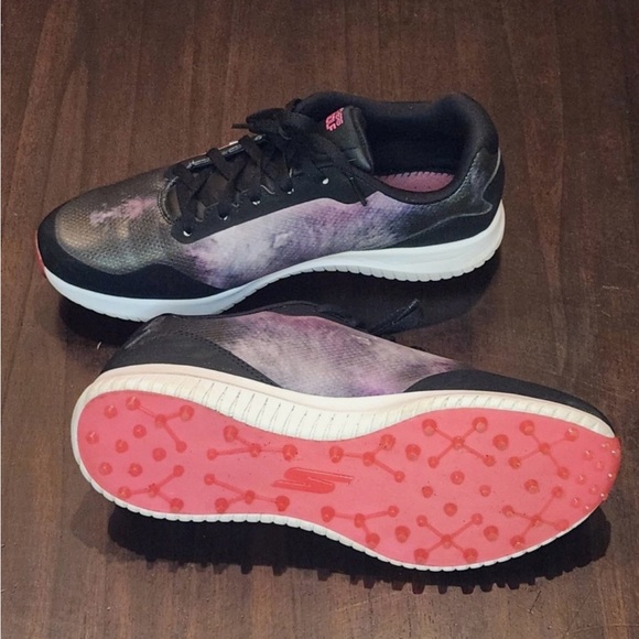 Skechers Women's Black and Pink Athletic Golf Sneakers - Picture 4 of 8